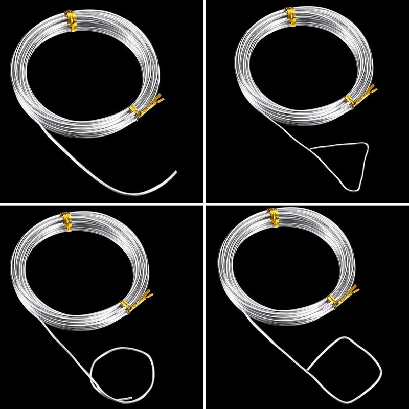 TecUnite Aluminum Craft Wire for Sculpting Armature Bendable Craft Wire for DIY Jewelry Making (2 Roll,Silver,10 M X 1.5 mm) - Image 3
